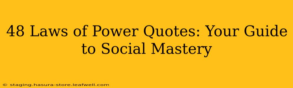 48 Laws of Power Quotes: Your Guide to Social Mastery