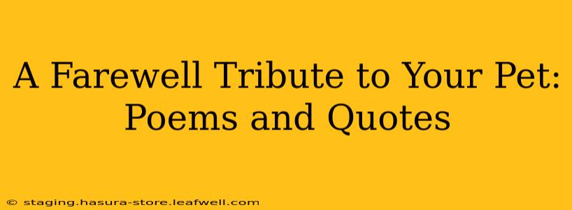A Farewell Tribute to Your Pet: Poems and Quotes