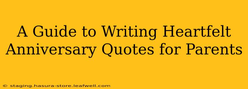 A Guide to Writing Heartfelt Anniversary Quotes for Parents