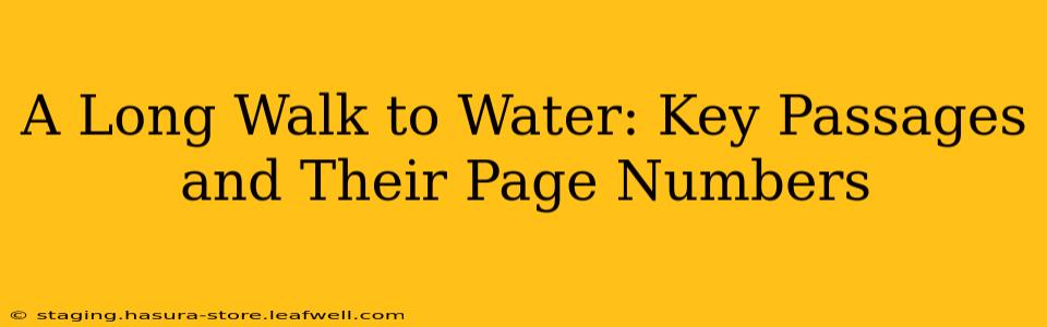 A Long Walk to Water: Key Passages and Their Page Numbers