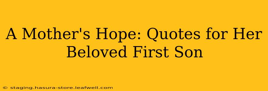 A Mother's Hope: Quotes for Her Beloved First Son