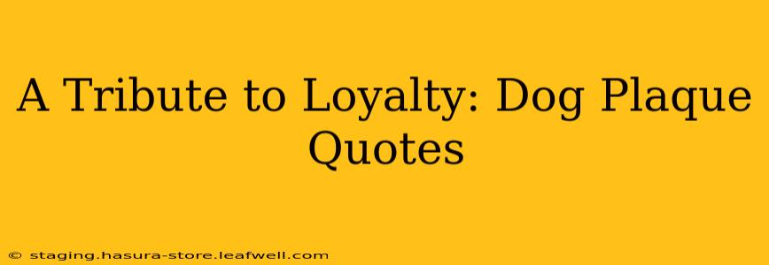 A Tribute to Loyalty: Dog Plaque Quotes