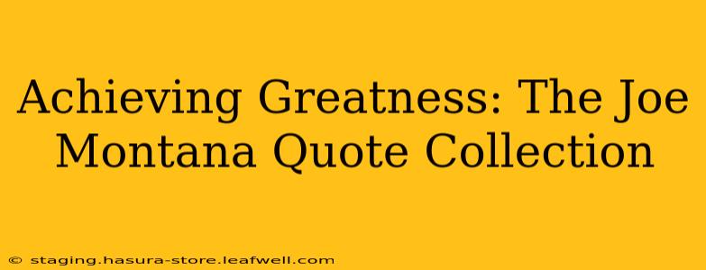 Achieving Greatness: The Joe Montana Quote Collection