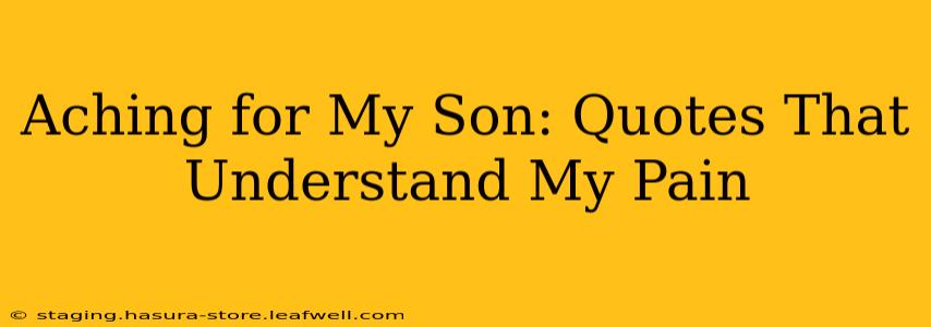Aching for My Son: Quotes That Understand My Pain