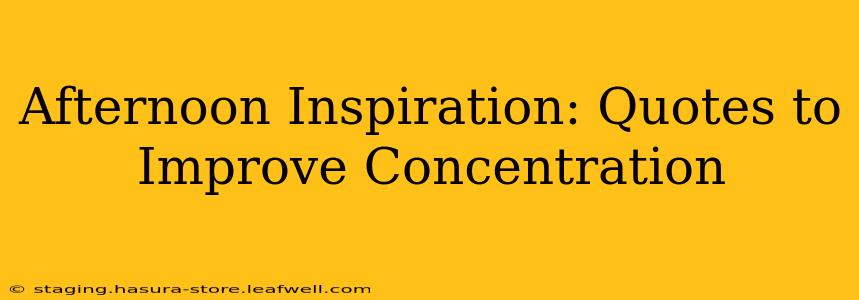 Afternoon Inspiration: Quotes to Improve Concentration