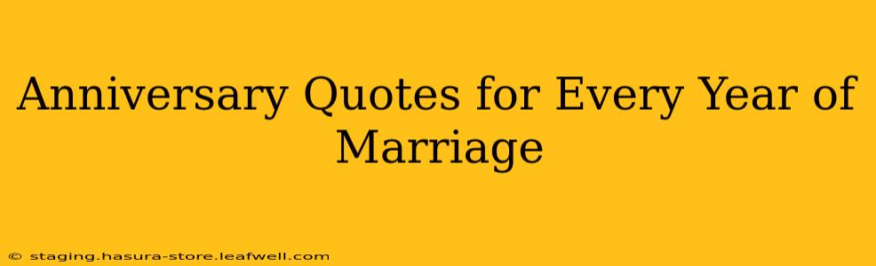 Anniversary Quotes for Every Year of Marriage