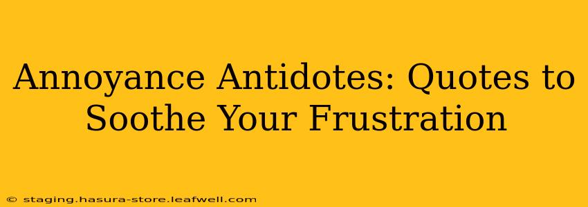 Annoyance Antidotes: Quotes to Soothe Your Frustration