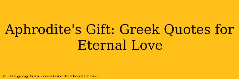 Aphrodite's Gift: Greek Quotes for Eternal Love
