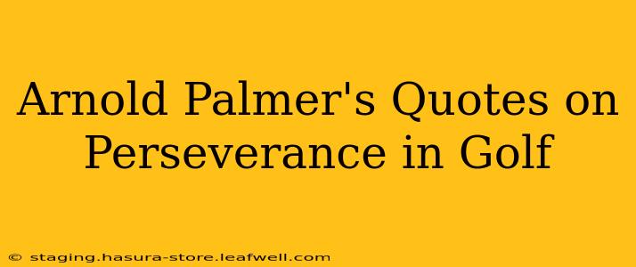 Arnold Palmer's Quotes on Perseverance in Golf