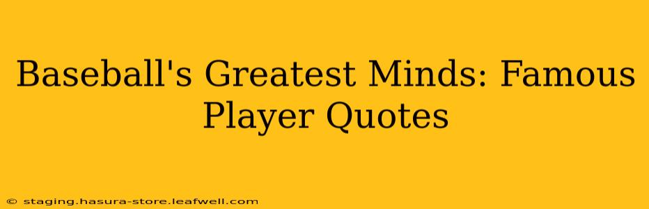Baseball's Greatest Minds: Famous Player Quotes