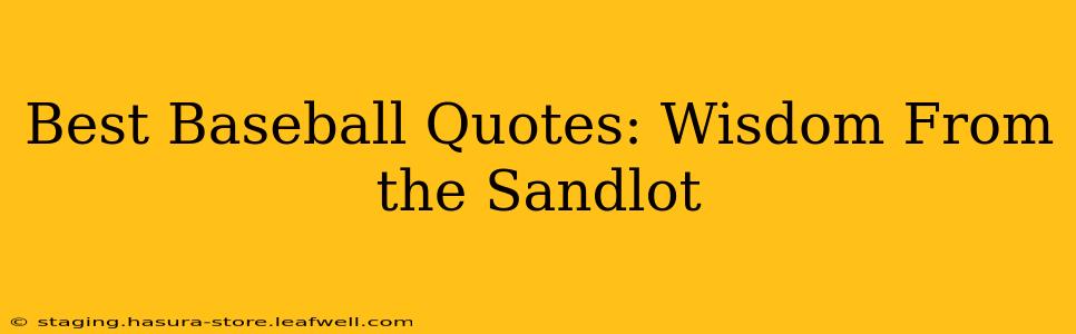 Best Baseball Quotes: Wisdom From the Sandlot