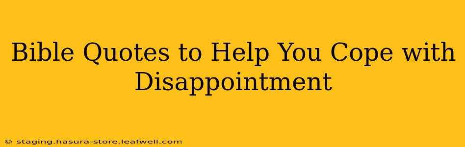 Bible Quotes to Help You Cope with Disappointment