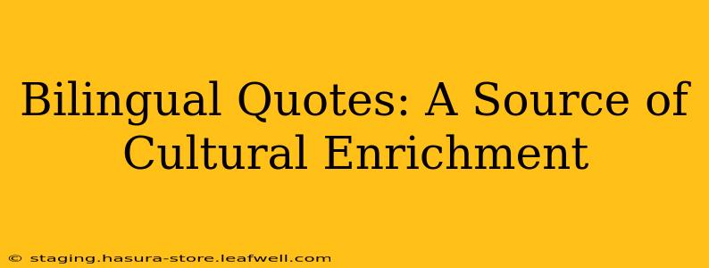 Bilingual Quotes: A Source of Cultural Enrichment