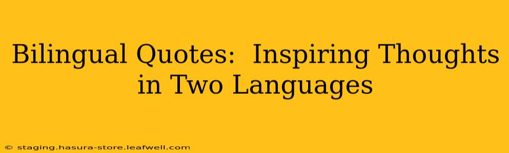 Bilingual Quotes:  Inspiring Thoughts in Two Languages