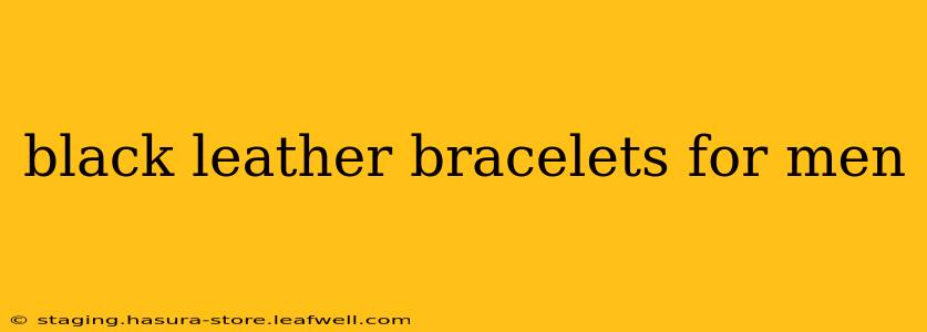 black leather bracelets for men