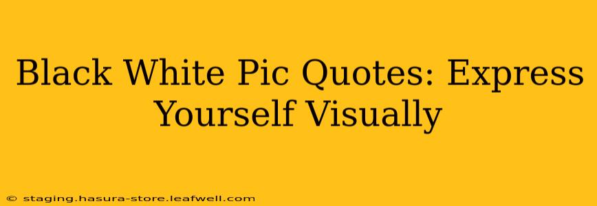 Black White Pic Quotes: Express Yourself Visually