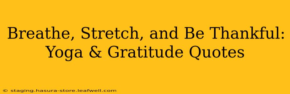 Breathe, Stretch, and Be Thankful: Yoga & Gratitude Quotes