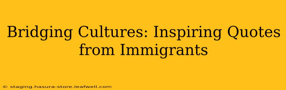 Bridging Cultures: Inspiring Quotes from Immigrants