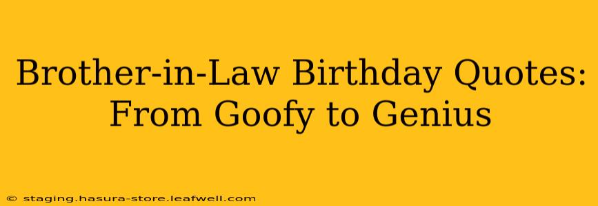 Brother-in-Law Birthday Quotes: From Goofy to Genius