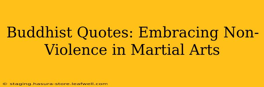Buddhist Quotes: Embracing Non-Violence in Martial Arts