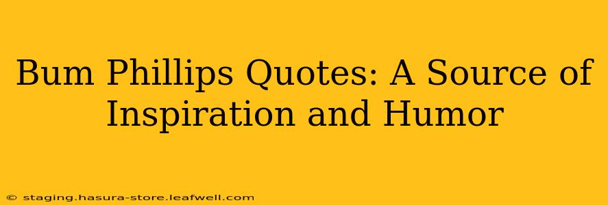 Bum Phillips Quotes: A Source of Inspiration and Humor