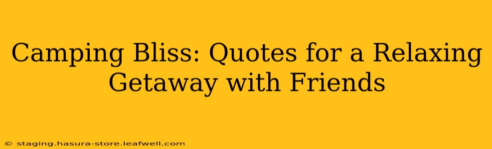Camping Bliss: Quotes for a Relaxing Getaway with Friends