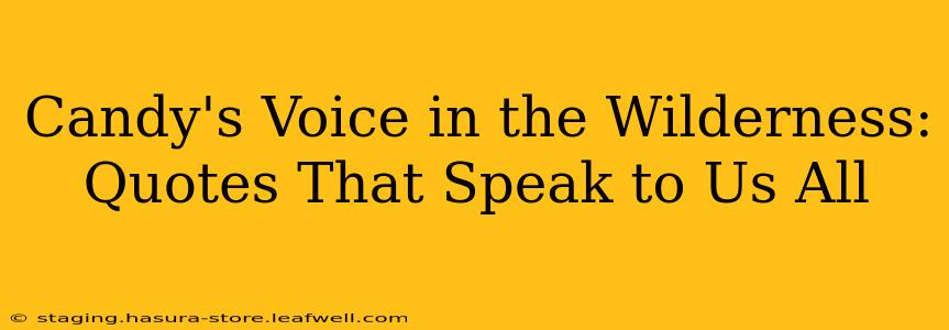 Candy's Voice in the Wilderness: Quotes That Speak to Us All