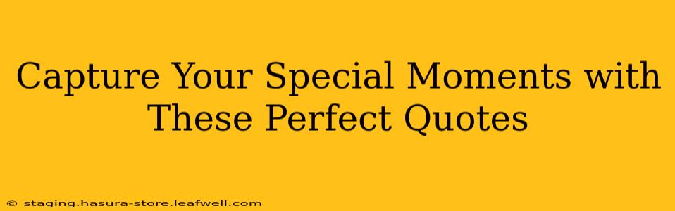 Capture Your Special Moments with These Perfect Quotes