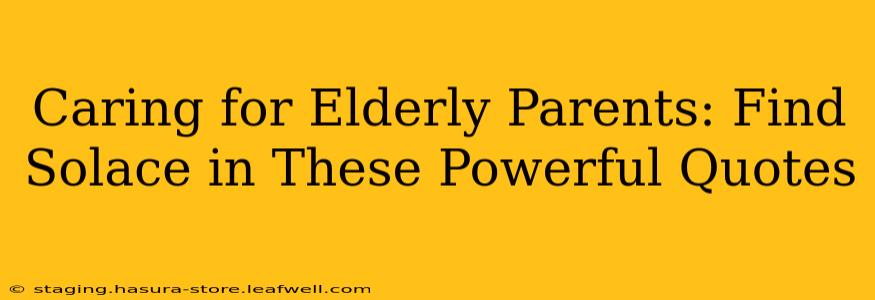 Caring for Elderly Parents: Find Solace in These Powerful Quotes