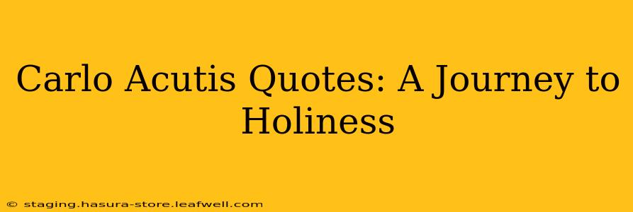 Carlo Acutis Quotes: A Journey to Holiness