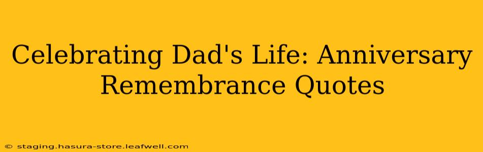 Celebrating Dad's Life: Anniversary Remembrance Quotes