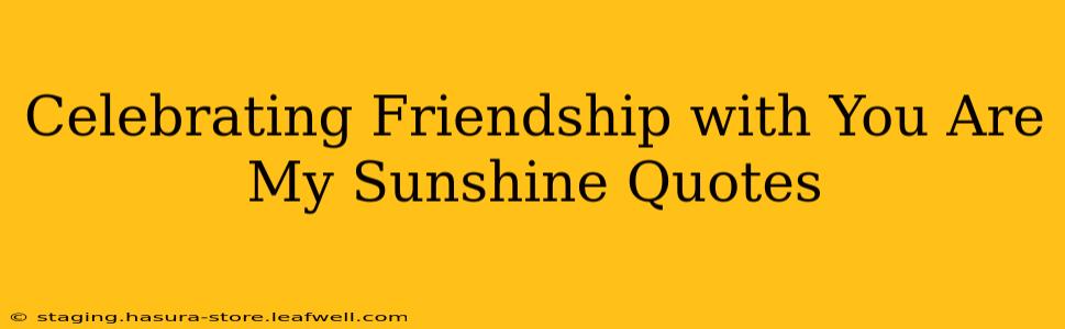 Celebrating Friendship with You Are My Sunshine Quotes