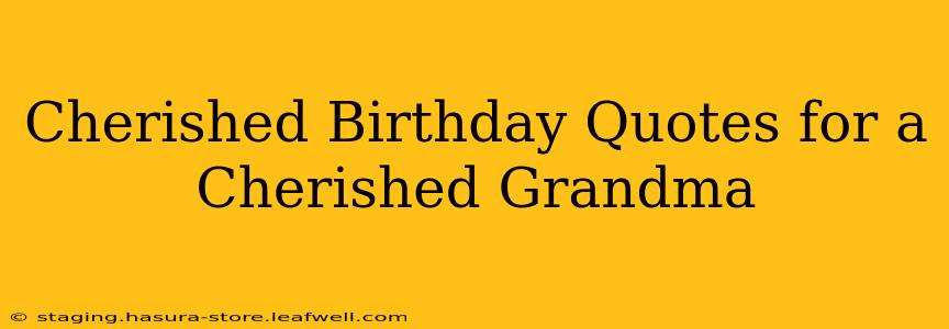 Cherished Birthday Quotes for a Cherished Grandma