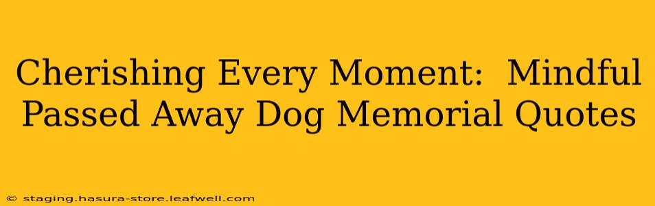 Cherishing Every Moment:  Mindful Passed Away Dog Memorial Quotes