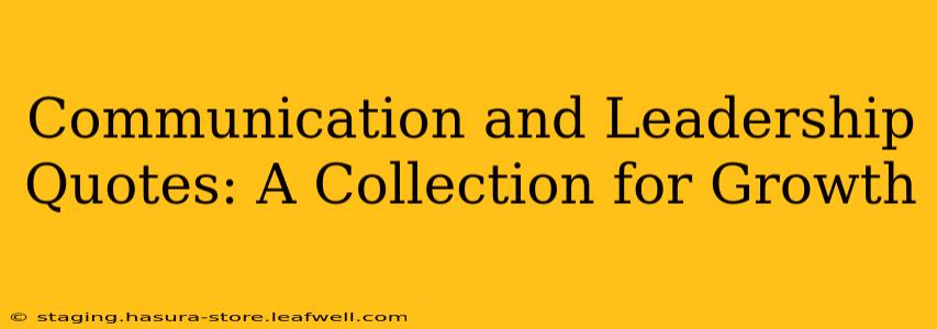 Communication and Leadership Quotes: A Collection for Growth