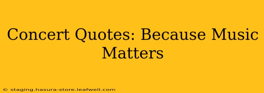 Concert Quotes: Because Music Matters