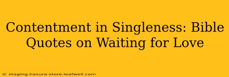 Contentment in Singleness: Bible Quotes on Waiting for Love