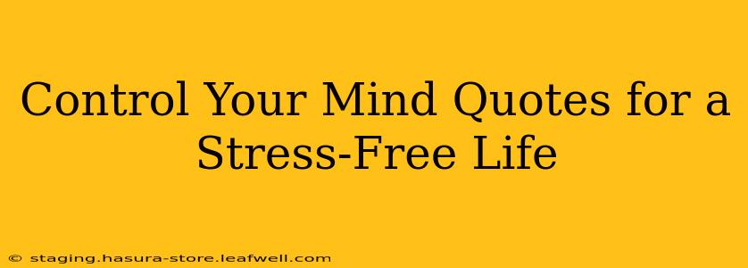 Control Your Mind Quotes for a Stress-Free Life