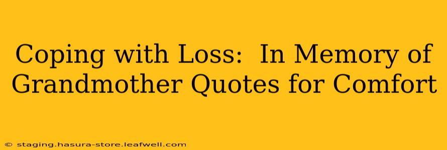 Coping with Loss:  In Memory of Grandmother Quotes for Comfort