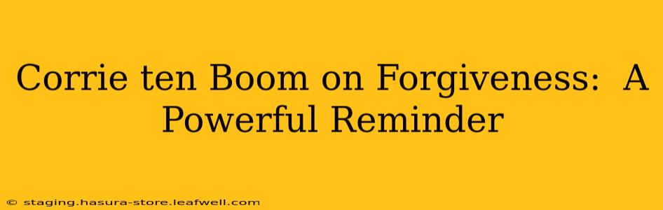 Corrie ten Boom on Forgiveness:  A Powerful Reminder