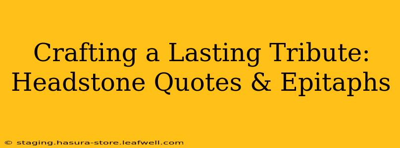 Crafting a Lasting Tribute: Headstone Quotes & Epitaphs
