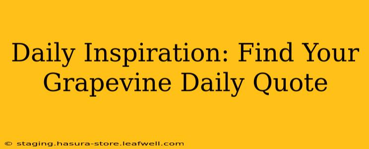 Daily Inspiration: Find Your Grapevine Daily Quote