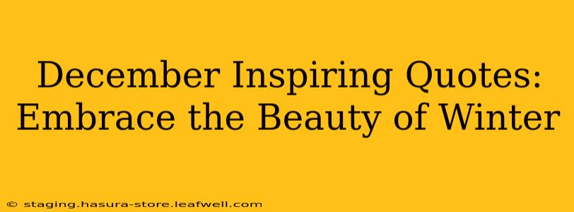 December Inspiring Quotes: Embrace the Beauty of Winter