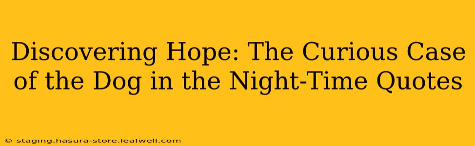 Discovering Hope: The Curious Case of the Dog in the Night-Time Quotes