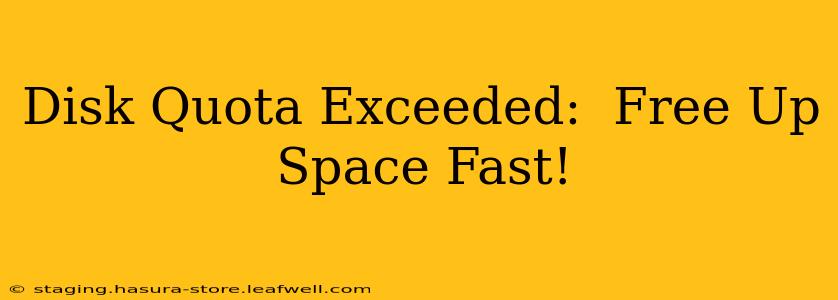 Disk Quota Exceeded:  Free Up Space Fast!