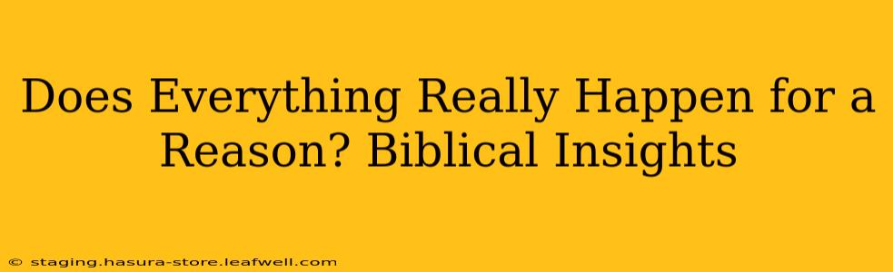 Does Everything Really Happen for a Reason? Biblical Insights
