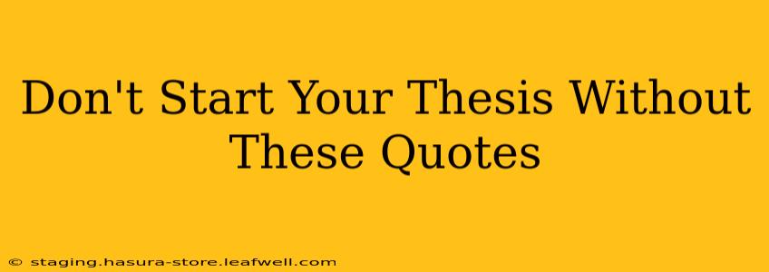 Don't Start Your Thesis Without These Quotes