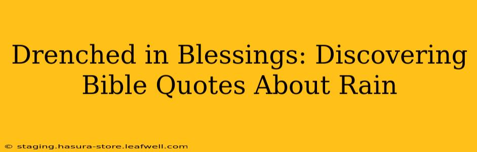 Drenched in Blessings: Discovering Bible Quotes About Rain