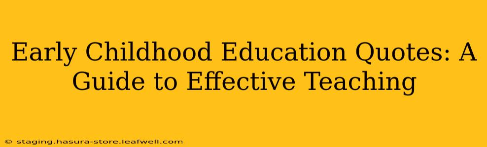 Early Childhood Education Quotes: A Guide to Effective Teaching