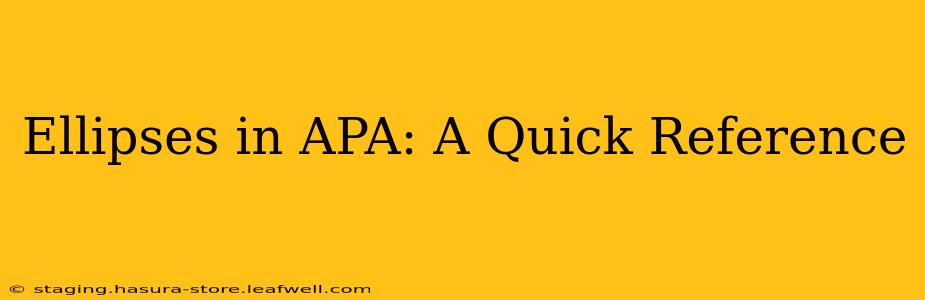 Ellipses in APA: A Quick Reference